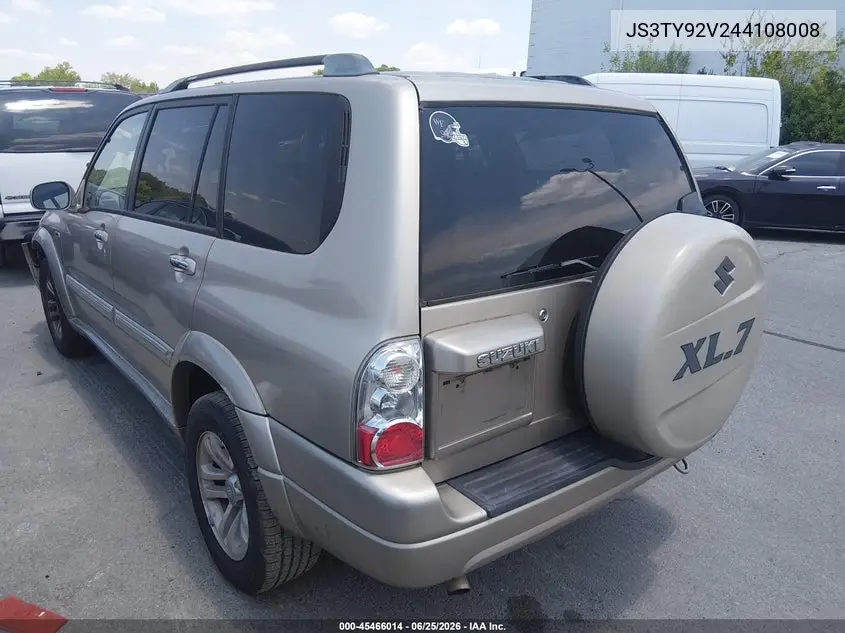 2004 Suzuki Xl-7 Ex/Lx VIN: JS3TY92V244108008 Lot: 45466014