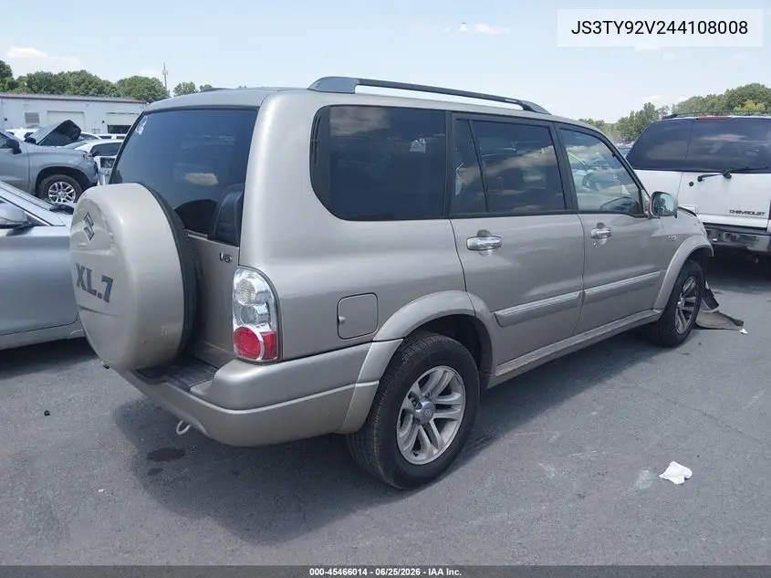 2004 Suzuki Xl-7 Ex/Lx VIN: JS3TY92V244108008 Lot: 45466014