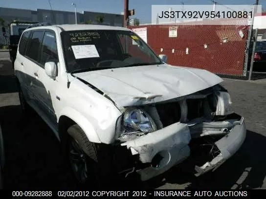 2005 Suzuki Xl7 Ex/Lx VIN: JS3TX92V954100881 Lot: 9282888