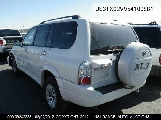 2005 Suzuki Xl7 Ex/Lx VIN: JS3TX92V954100881 Lot: 9282888