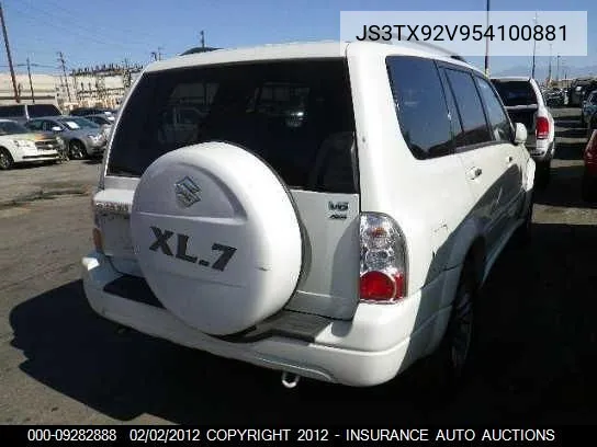2005 Suzuki Xl7 Ex/Lx VIN: JS3TX92V954100881 Lot: 9282888