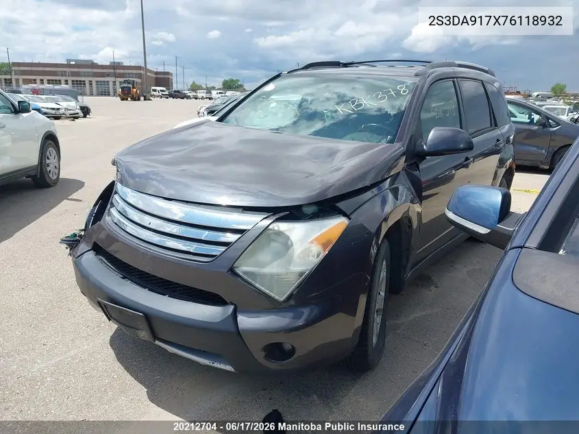 2007 Suzuki Xl7 Jlx VIN: 2S3DA917X76118932 Lot: 20212704