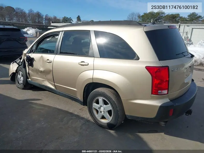 2007 Suzuki Xl7 VIN: 2S3DB117476100182 Lot: 44501121