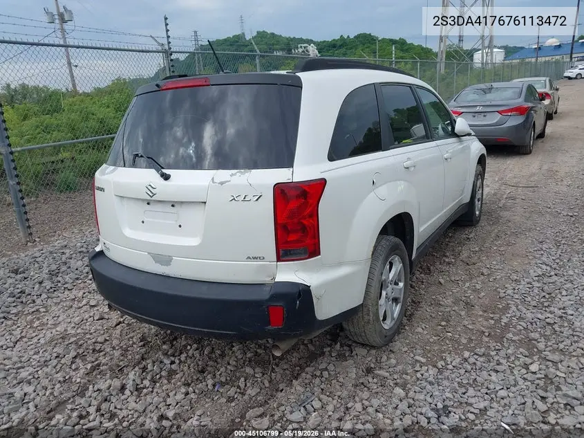 2007 Suzuki Xl7 Luxury VIN: 2S3DA417676113472 Lot: 45106799