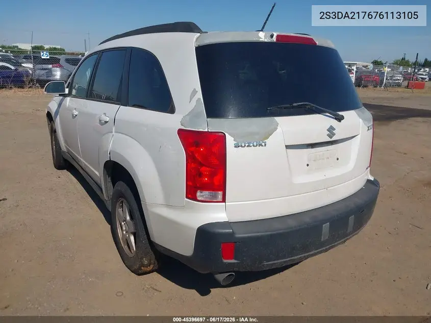 2007 Suzuki Xl7 VIN: 2S3DA217676113105 Lot: 45396697