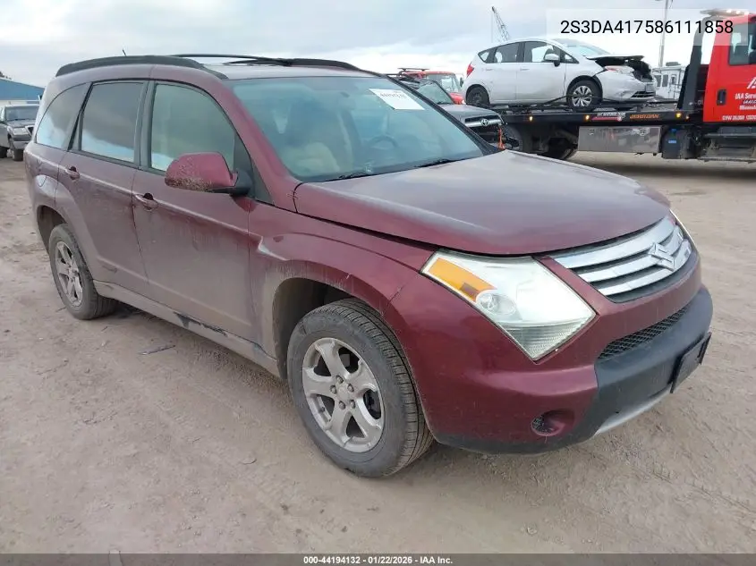 2008 Suzuki Xl7 Luxury VIN: 2S3DA417586111858 Lot: 44194132