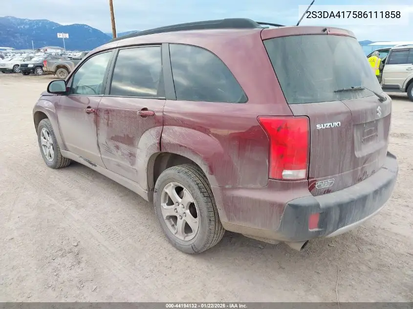2008 Suzuki Xl7 Luxury VIN: 2S3DA417586111858 Lot: 44194132