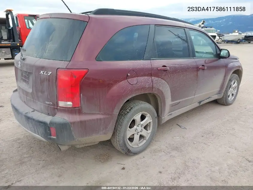 2008 Suzuki Xl7 Luxury VIN: 2S3DA417586111858 Lot: 44194132