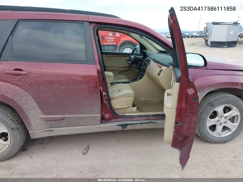 2008 Suzuki Xl7 Luxury VIN: 2S3DA417586111858 Lot: 44194132