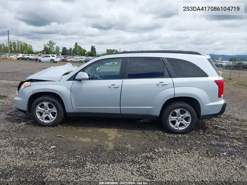 2008 Suzuki Xl7 Luxury VIN: 2S3DA417086104719 Lot: 44926648