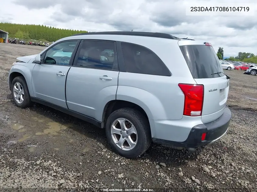 2008 Suzuki Xl7 Luxury VIN: 2S3DA417086104719 Lot: 44926648