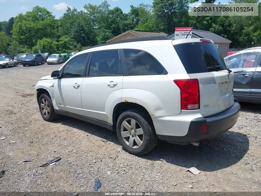 2008 Suzuki Xl7 Base 5 Passenger (A5)/Premium VIN: 2S3DA117086105254 Lot: 45491991