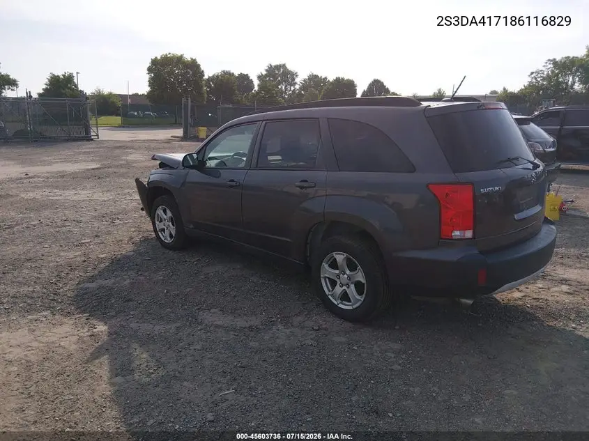 2008 Suzuki Xl7 Luxury VIN: 2S3DA417186116829 Lot: 45603736