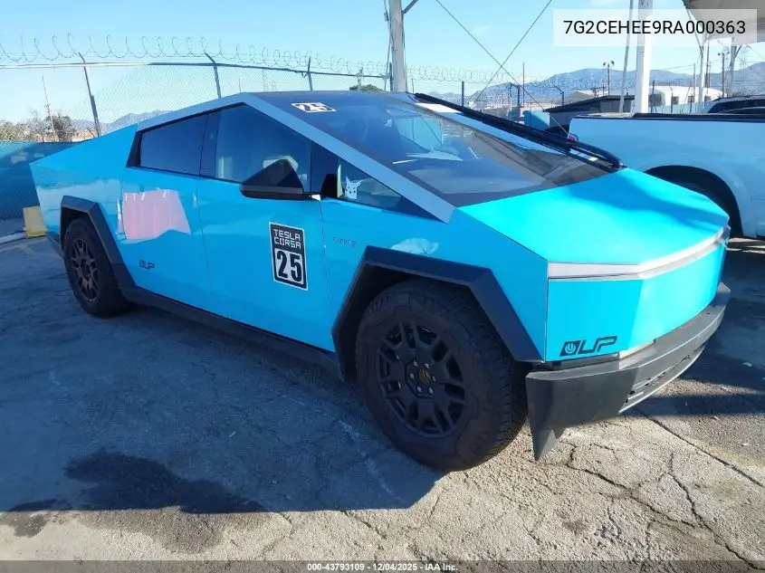 2024 Tesla Cybertruck VIN: 7G2CEHEE9RA000363 Lot: 43793109