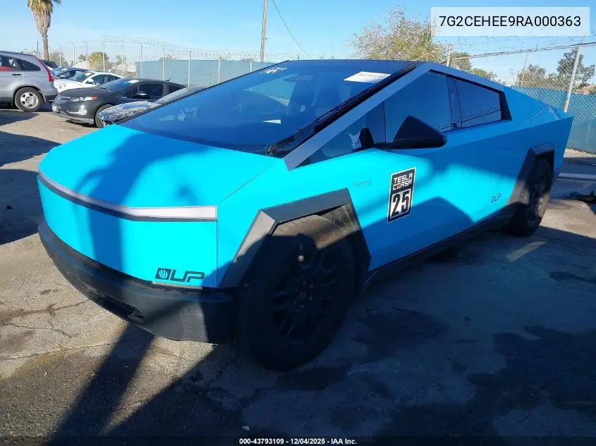 2024 Tesla Cybertruck VIN: 7G2CEHEE9RA000363 Lot: 43793109
