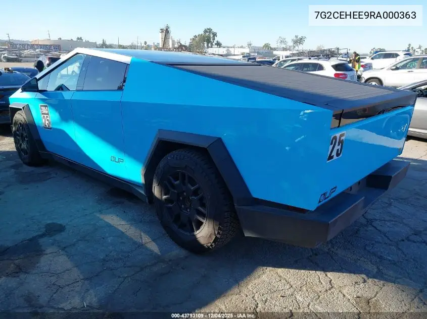 2024 Tesla Cybertruck VIN: 7G2CEHEE9RA000363 Lot: 43793109