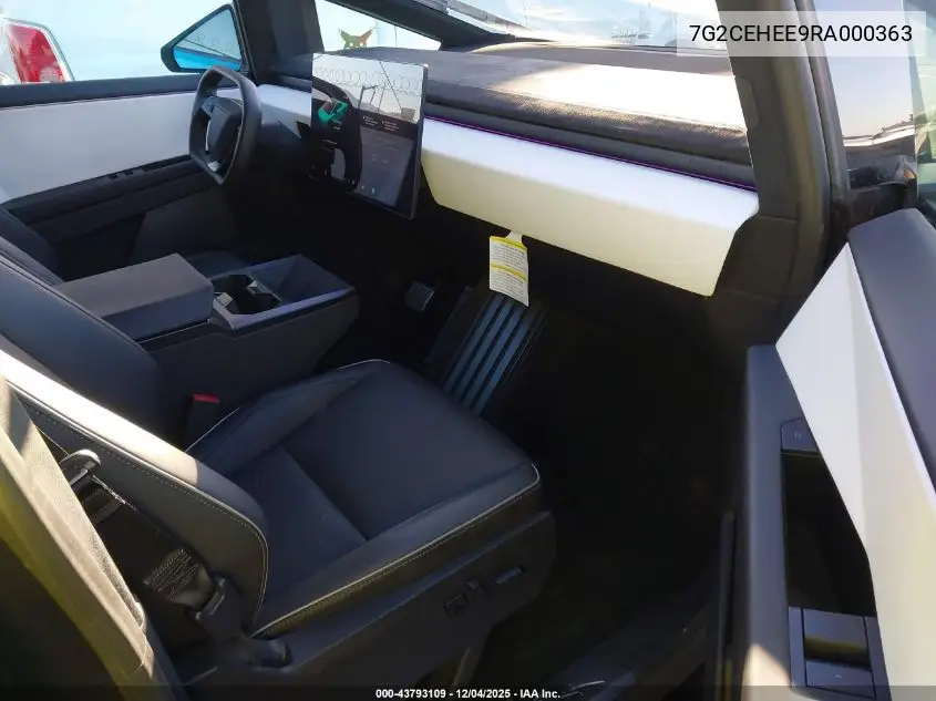 2024 Tesla Cybertruck VIN: 7G2CEHEE9RA000363 Lot: 43793109