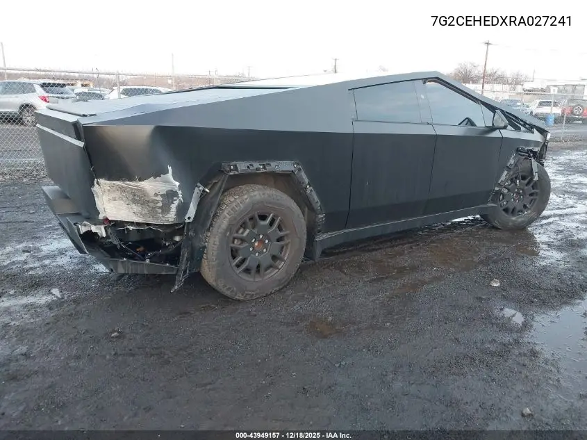 2024 Tesla Cybertruck All-Wheel Drive VIN: 7G2CEHEDXRA027241 Lot: 43949157