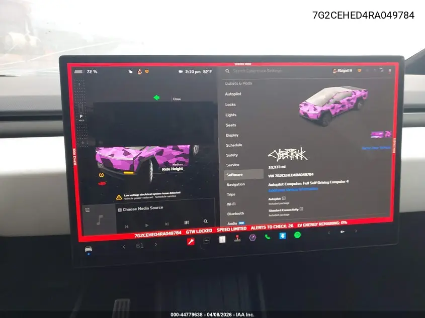2024 Tesla Cybertruck All-Wheel Drive VIN: 7G2CEHED4RA049784 Lot: 44779638