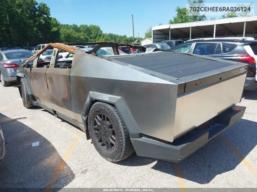 2024 Tesla Cybertruck Cyberbeast VIN: 7G2CEHEE6RA036124 Lot: 45195018
