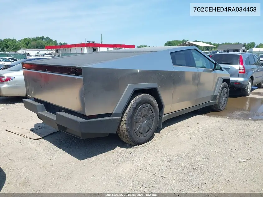 2024 Tesla Cybertruck All-Wheel Drive VIN: 7G2CEHED4RA034458 Lot: 45268270