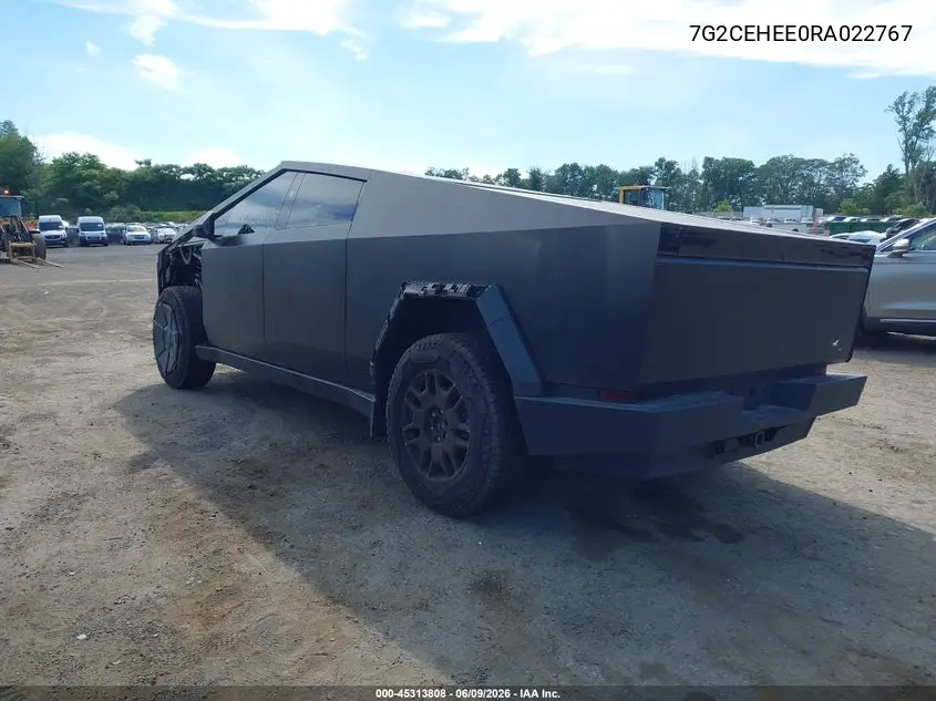 2024 Tesla Cybertruck Cyberbeast VIN: 7G2CEHEE0RA022767 Lot: 45313808