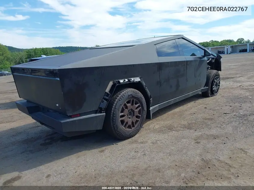 2024 Tesla Cybertruck Cyberbeast VIN: 7G2CEHEE0RA022767 Lot: 45313808