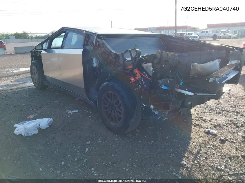 2024 Tesla Cybertruck All-Wheel Drive VIN: 7G2CEHED5RA040740 Lot: 45344640