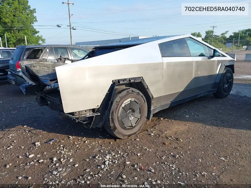 2024 Tesla Cybertruck All-Wheel Drive VIN: 7G2CEHED5RA040740 Lot: 45344640