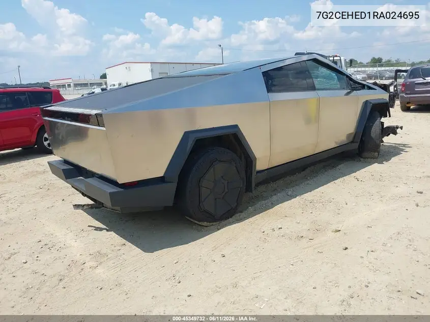 2024 Tesla Cybertruck All-Wheel Drive VIN: 7G2CEHED1RA024695 Lot: 45349732