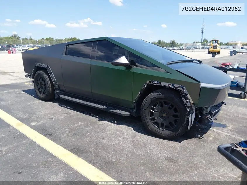 2024 Tesla Cybertruck All-Wheel Drive VIN: 7G2CEHED4RA012962 Lot: 45376044