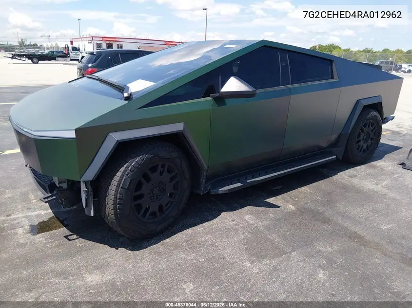 2024 Tesla Cybertruck All-Wheel Drive VIN: 7G2CEHED4RA012962 Lot: 45376044