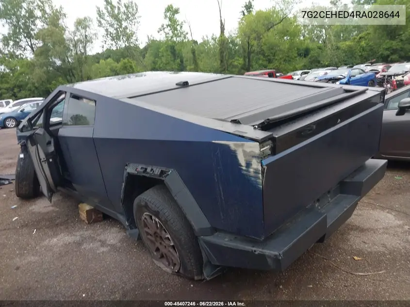 2024 Tesla Cybertruck All-Wheel Drive VIN: 7G2CEHED4RA028644 Lot: 45407246