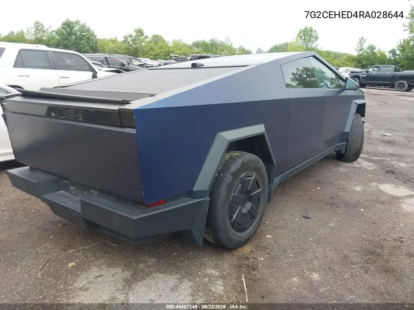 2024 Tesla Cybertruck All-Wheel Drive VIN: 7G2CEHED4RA028644 Lot: 45407246