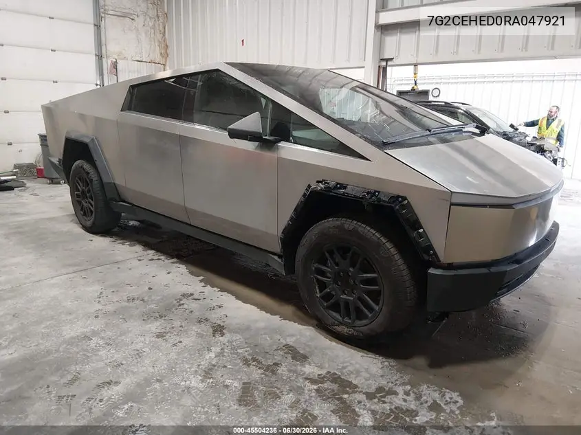 2024 Tesla Cybertruck All-Wheel Drive VIN: 7G2CEHED0RA047921 Lot: 45504236