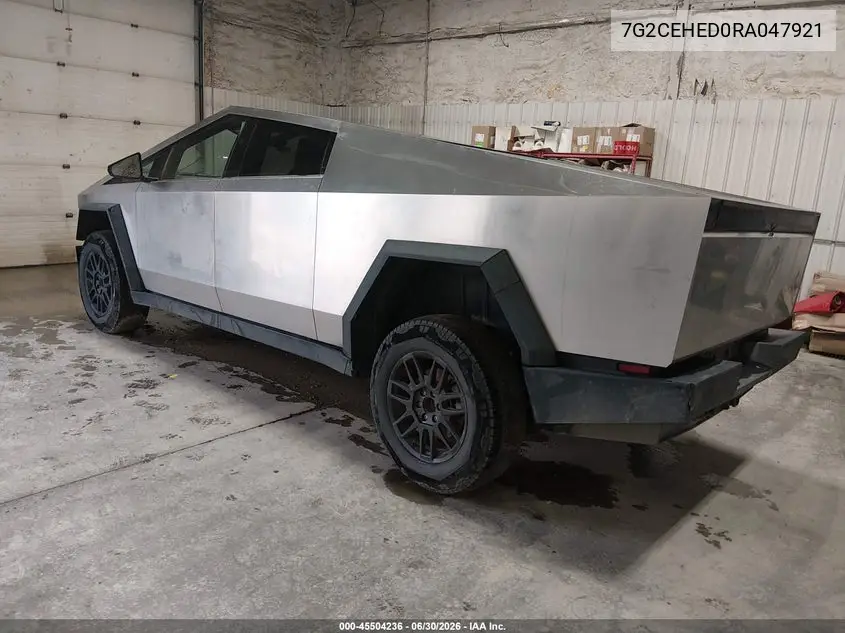 2024 Tesla Cybertruck All-Wheel Drive VIN: 7G2CEHED0RA047921 Lot: 45504236