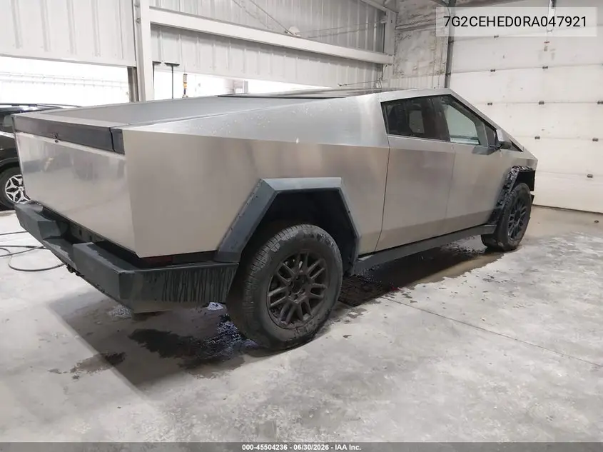 2024 Tesla Cybertruck All-Wheel Drive VIN: 7G2CEHED0RA047921 Lot: 45504236