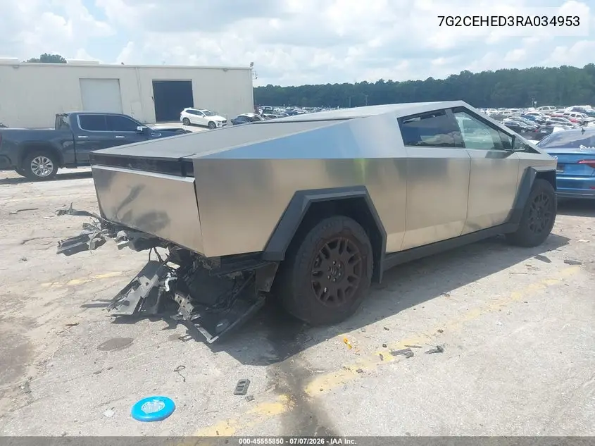 2024 Tesla Cybertruck All-Wheel Drive VIN: 7G2CEHED3RA034953 Lot: 45555850