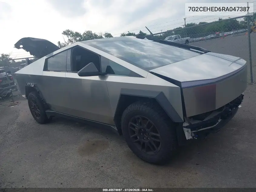 2024 Tesla Cybertruck All-Wheel Drive VIN: 7G2CEHED6RA047387 Lot: 45578897