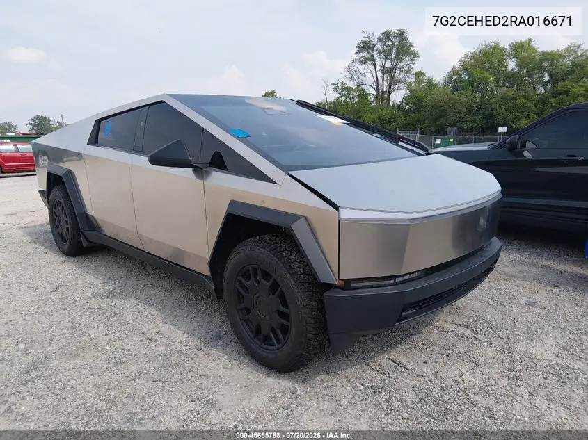 2024 Tesla Cybertruck All-Wheel Drive VIN: 7G2CEHED2RA016671 Lot: 45655788