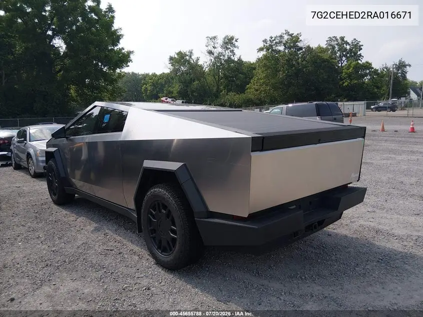 2024 Tesla Cybertruck All-Wheel Drive VIN: 7G2CEHED2RA016671 Lot: 45655788