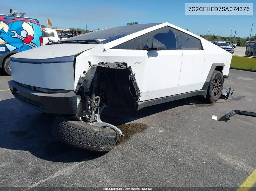 2025 Tesla Cybertruck All-Wheel Drive VIN: 7G2CEHED7SA074376 Lot: 44342518