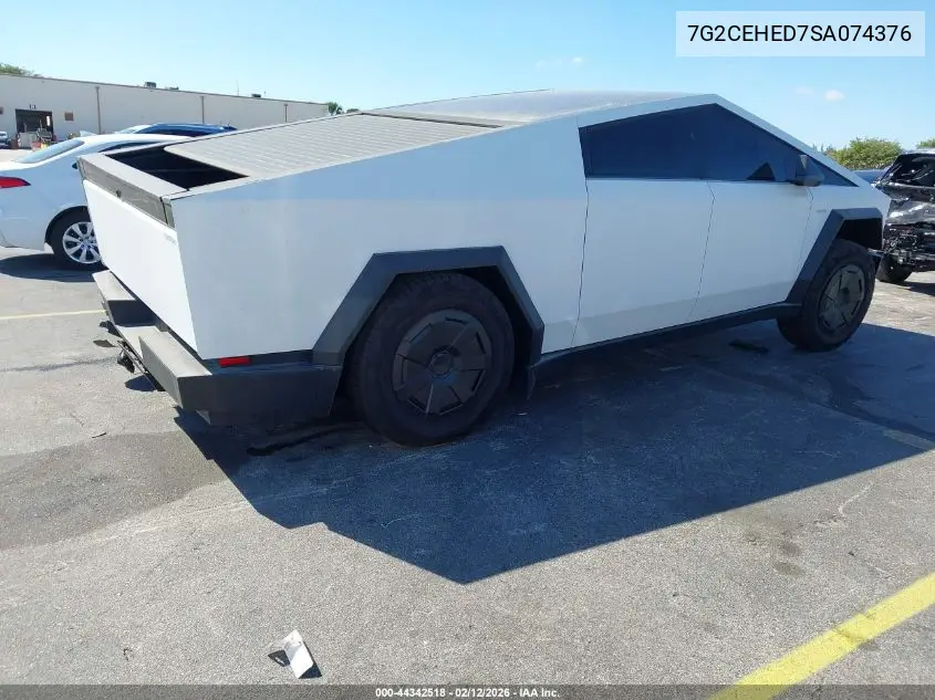 2025 Tesla Cybertruck All-Wheel Drive VIN: 7G2CEHED7SA074376 Lot: 44342518