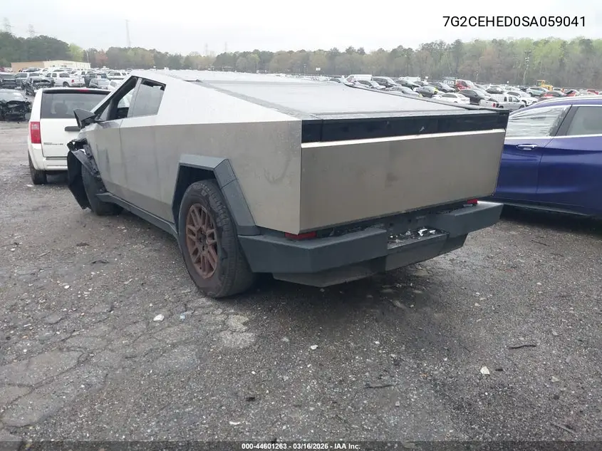 2025 Tesla Cybertruck All-Wheel Drive VIN: 7G2CEHED0SA059041 Lot: 44601263