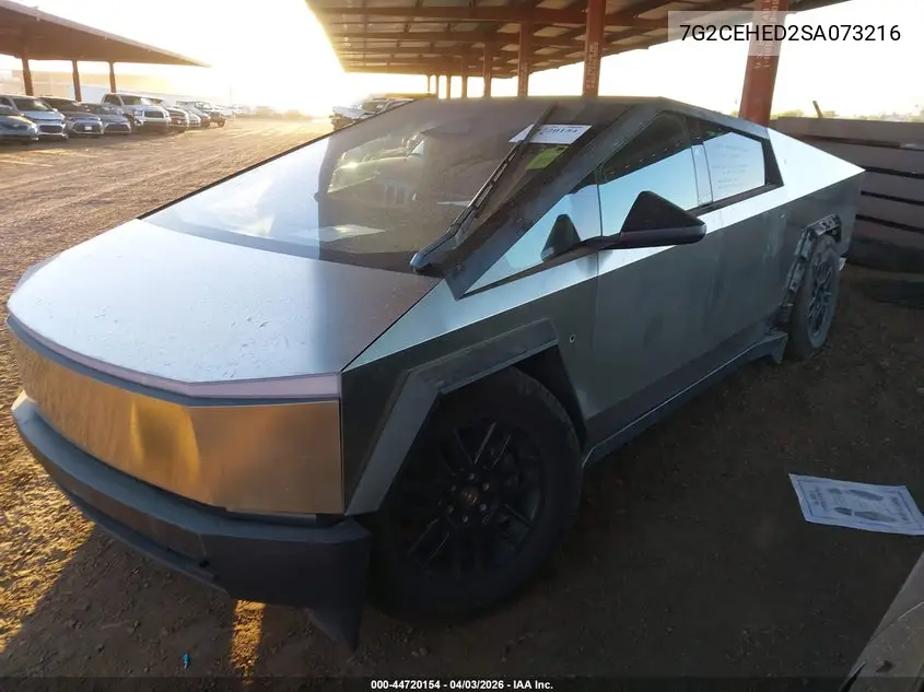 2025 Tesla Cybertruck All-Wheel Drive VIN: 7G2CEHED2SA073216 Lot: 44720154