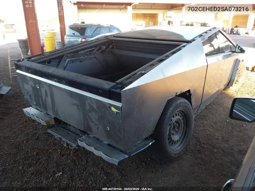 2025 Tesla Cybertruck All-Wheel Drive VIN: 7G2CEHED2SA073216 Lot: 44720154