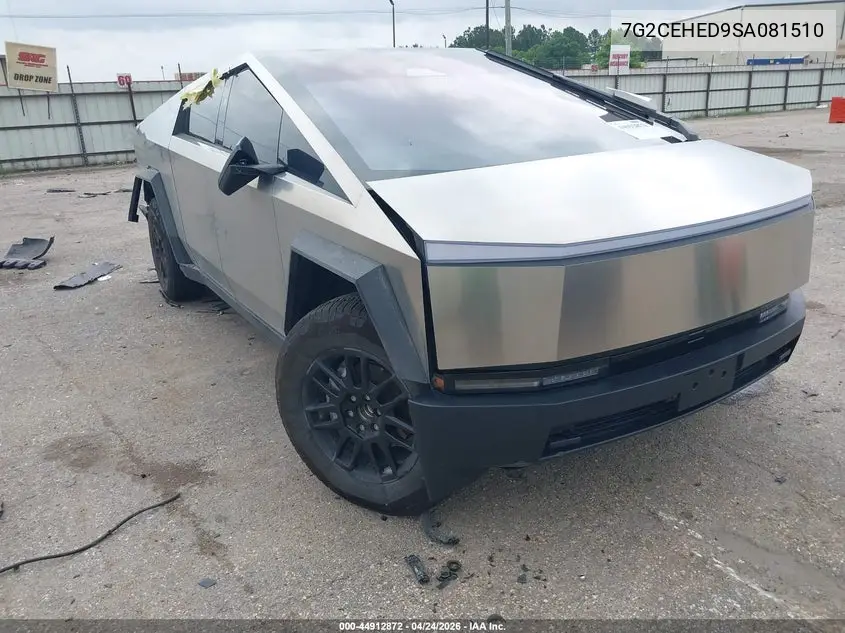 2025 Tesla Cybertruck VIN: 7G2CEHED9SA081510 Lot: 44912872