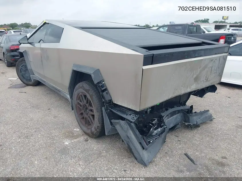2025 Tesla Cybertruck VIN: 7G2CEHED9SA081510 Lot: 44912872