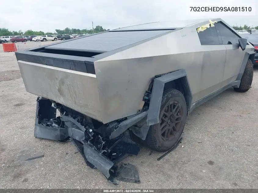 2025 Tesla Cybertruck VIN: 7G2CEHED9SA081510 Lot: 44912872
