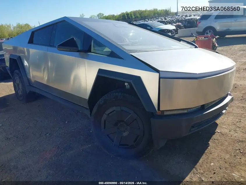 2025 Tesla Cybertruck All-Wheel Drive VIN: 7G2CEHED3SA068560 Lot: 45090990